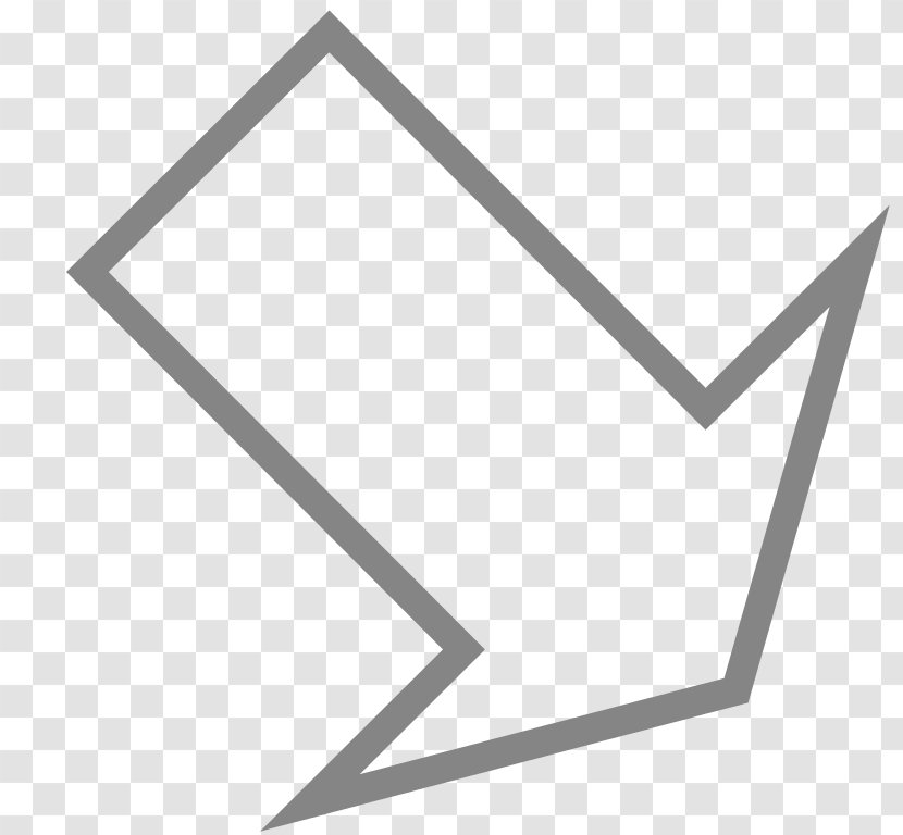 Arrow Symbol Clip Art - Monochrome - Down Right Transparent PNG