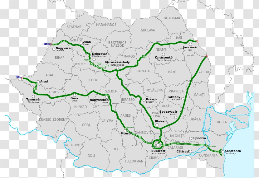 Pitești Rețeaua Rutieră Din România Controlled-access Highway Road Map - Land Lot Transparent PNG