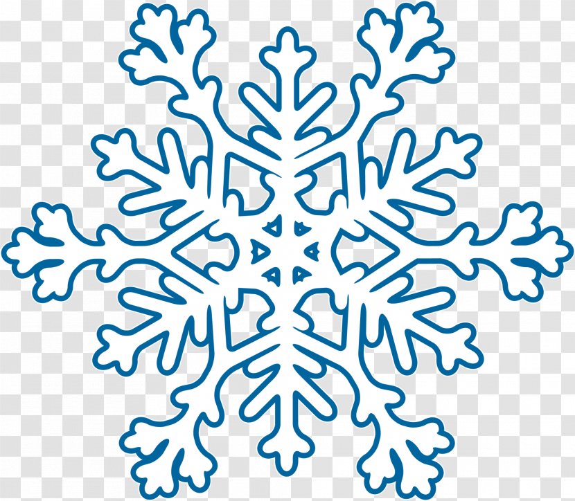 Blue Snowflake Winter - Black And White - Snow Transparent PNG