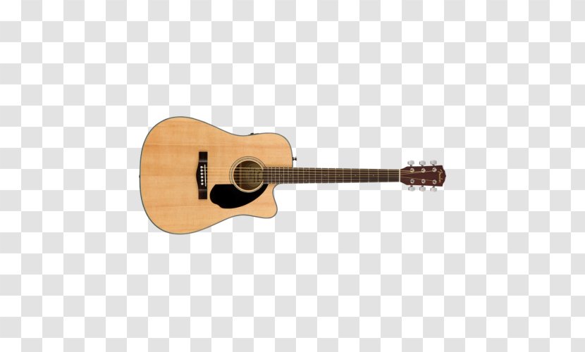 Fender CC-60SCE Musical Instruments Corporation Acoustic Guitar Dreadnought - Silhouette Transparent PNG