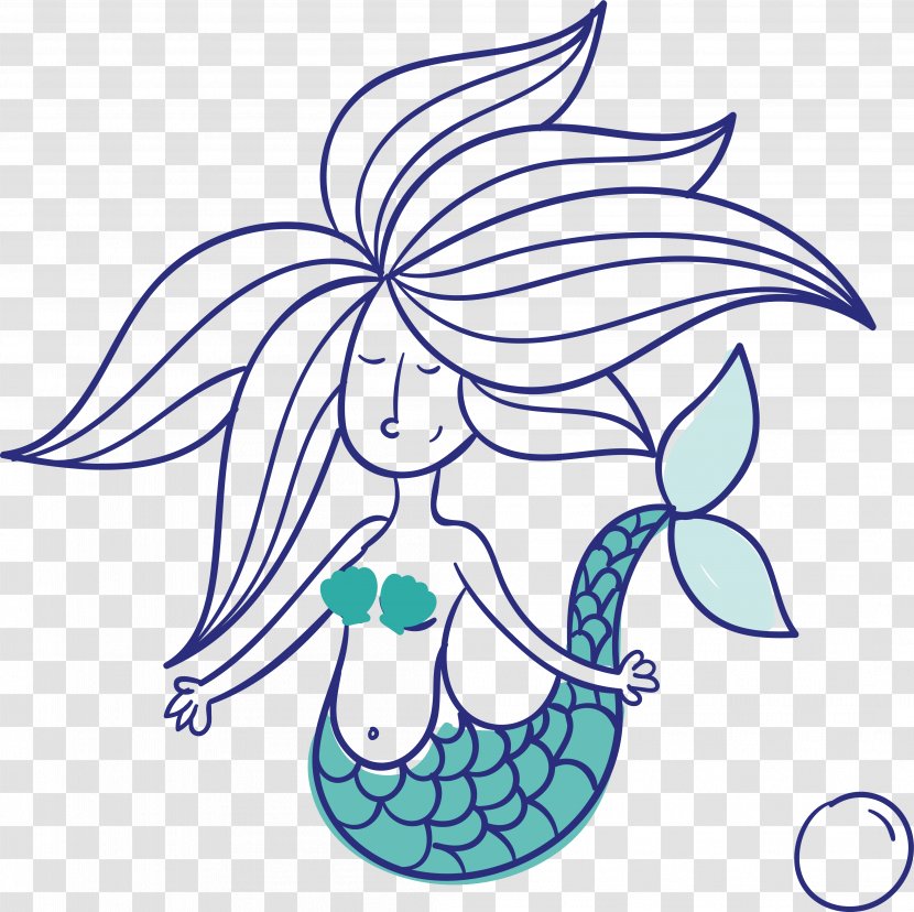 Mermaid Fairy Tale Drawing Illustration - Organism - Cartoon Design Transparent PNG