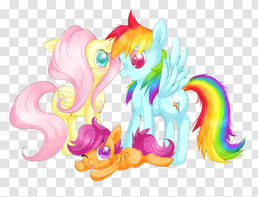 Fluttershy Scootaloo Rainbow Dash Pony Horse - Flower Transparent PNG