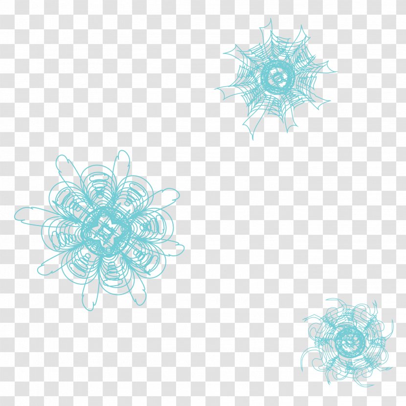Turquoise Cobalt Blue Aqua Teal - Snowflakes Transparent PNG
