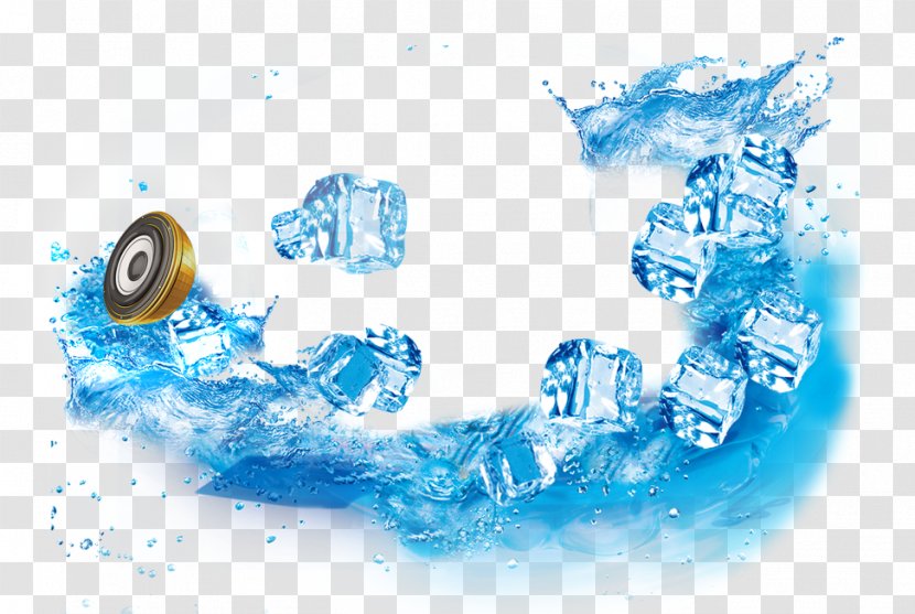 Ice - Water - Decorative Spill Transparent PNG