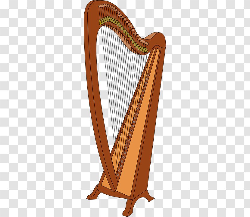 Harp Musical Instrument Clip Art - Watercolor Transparent PNG