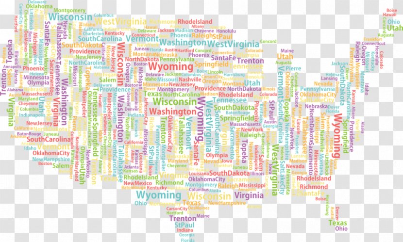 U.S. State Capitals Game Nevada Word Cloud Clip Art - Paper Transparent PNG