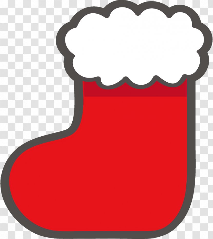 Christmas Stocking Socks - Red - Xmas Transparent PNG