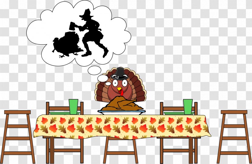 Table Turkey Thanksgiving Dinner Clip Art - Scared Transparent PNG