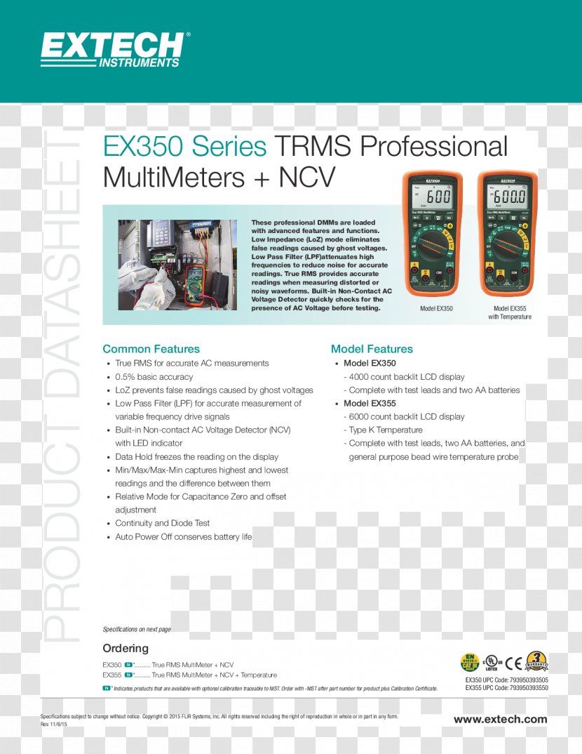 True RMS Converter Multimeter Voltmeter Digital Data Mouser Electronics - Electrical Resistance And Conductance Transparent PNG
