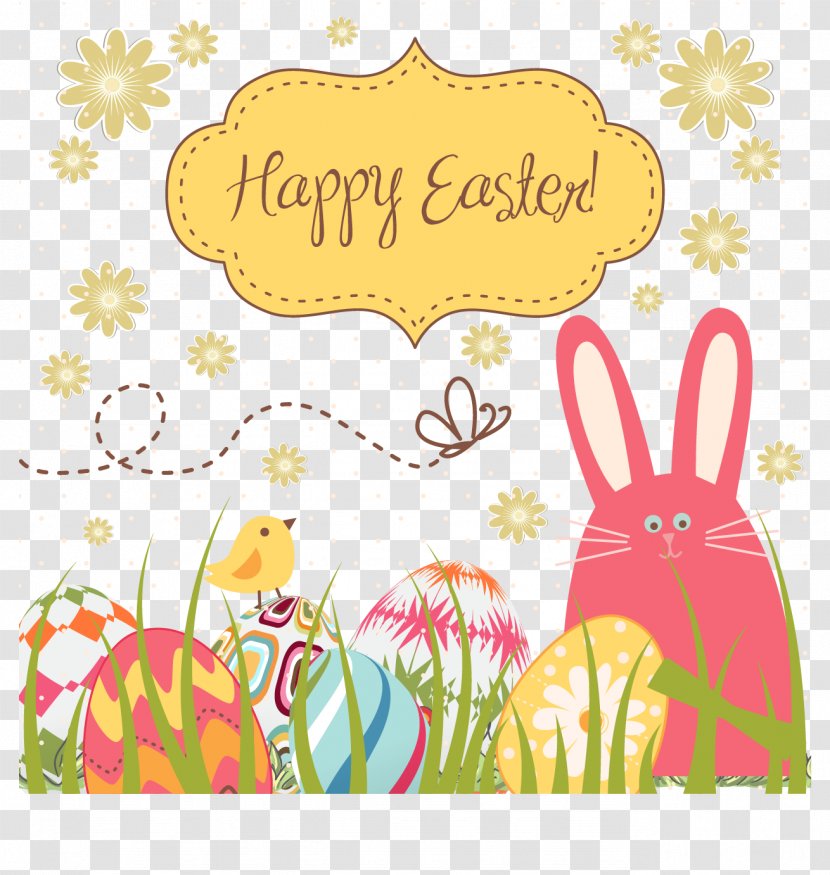 Easter Bunny Egg Clip Art - Vector Background Fabric. Transparent PNG