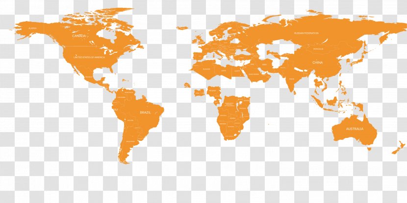 World Map Stock Photography - Orange Transparent PNG