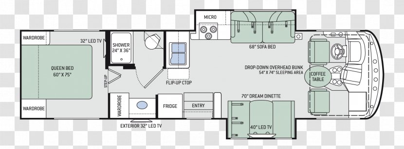 Car Campervans Motorhome Floor Plan Bed - Gasoline Transparent PNG