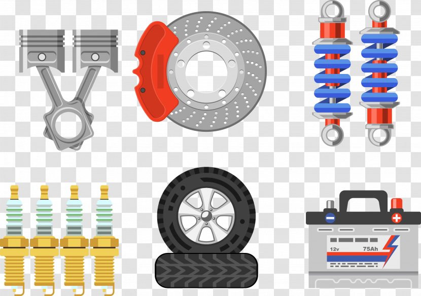 Car Brake Pad Tire - Electronics Accessory - Auto Parts Vector Material Brakes Tires Transparent PNG