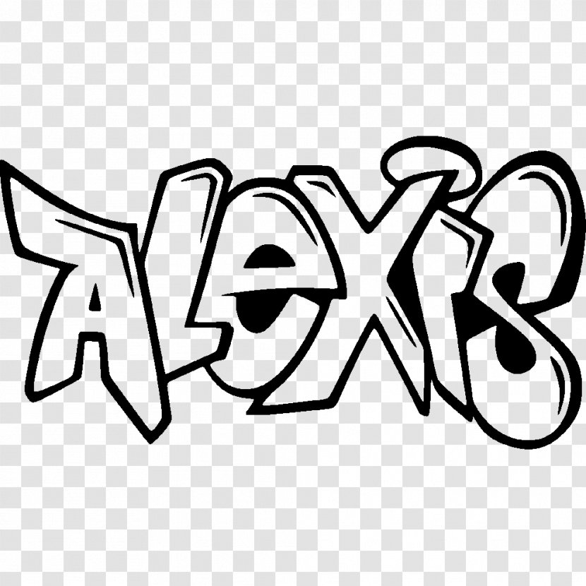 Graffiti Sticker Calligraphy Art Mural - Monochrome Photography Transparent PNG