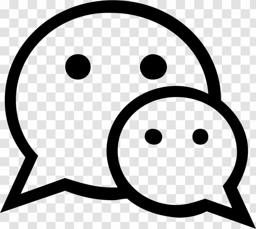 WeChat Clip Art Black And White - Monochrome - Wechat Logo Transparent PNG