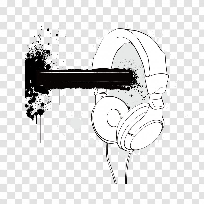 Jedidiah Bullfrog Compact Disc Font - Technology - Vector Ink And Headphones Transparent PNG