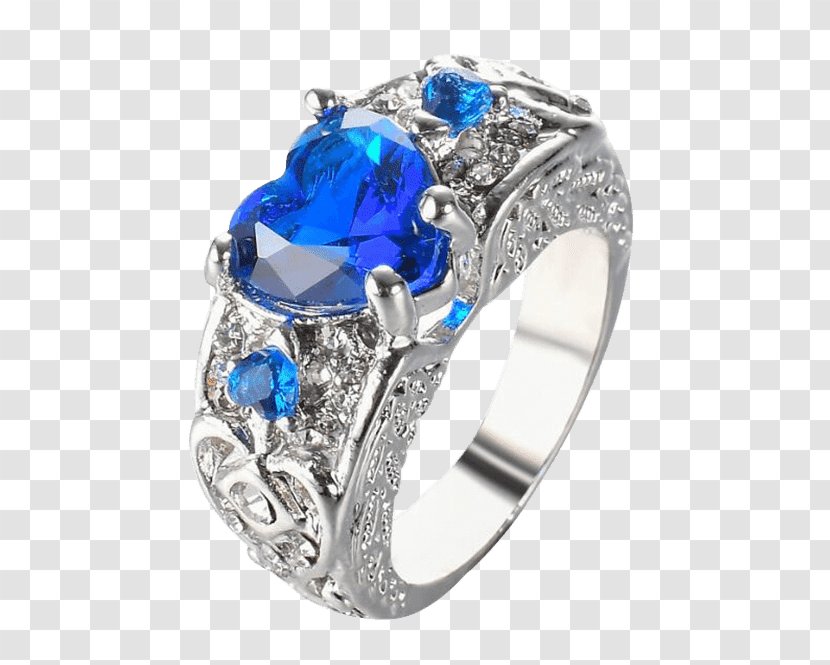 Sapphire Engagement Ring Gemstone Silver - Bling Transparent PNG