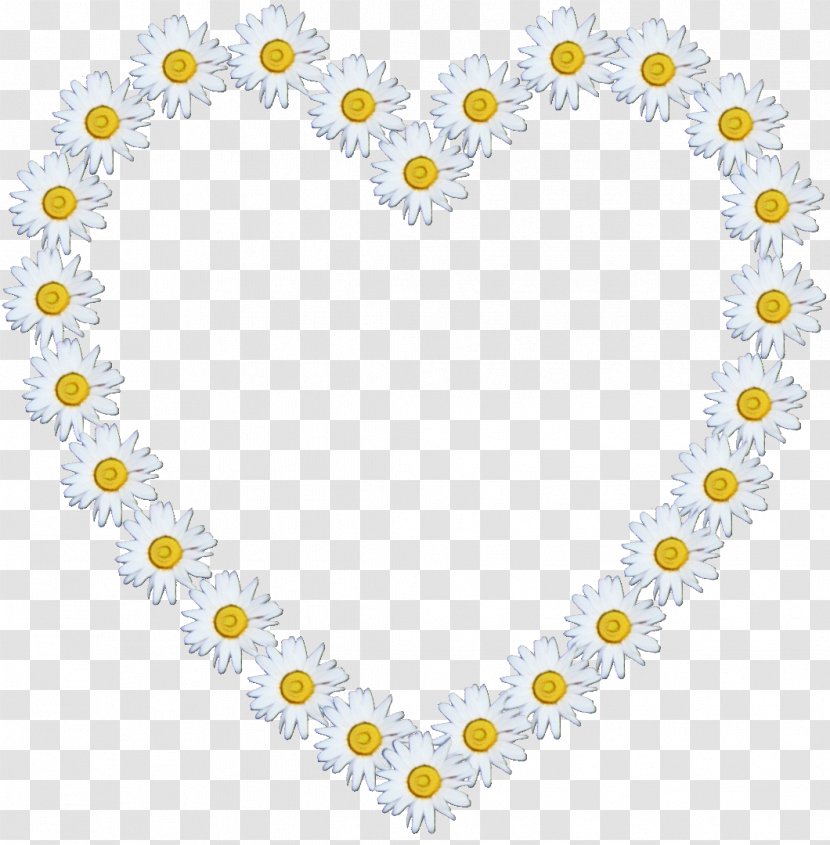 Flower Heart - White - Yellow Transparent PNG