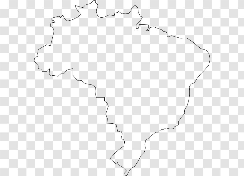White Black Line Art Angle Pattern - Area - Brazil Map Cliparts Transparent PNG