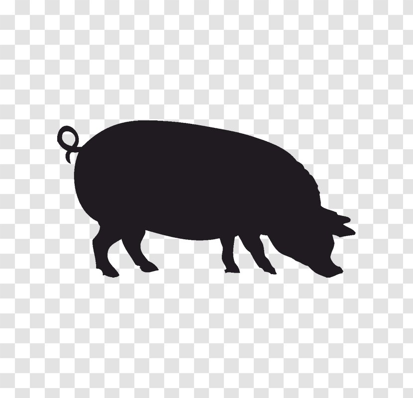 Wild Boar Silhouette Stencil Clip Art - Cricut Transparent PNG