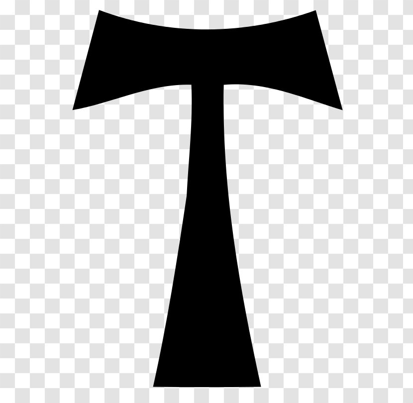 Tau Cross Christian Franciscan - Black And White Transparent PNG