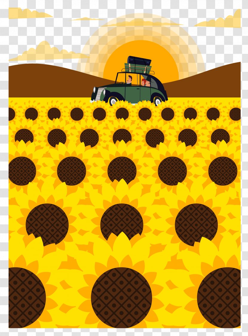 Car - Sunflower - A Walking On Road Transparent PNG