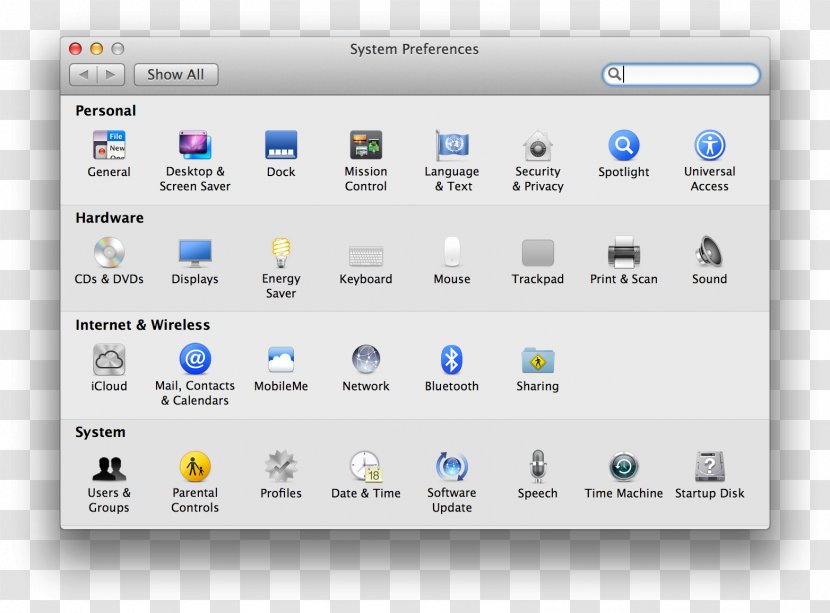 Mac OS X Lion MacOS Mountain System Preferences - Macos - Preference Transparent PNG