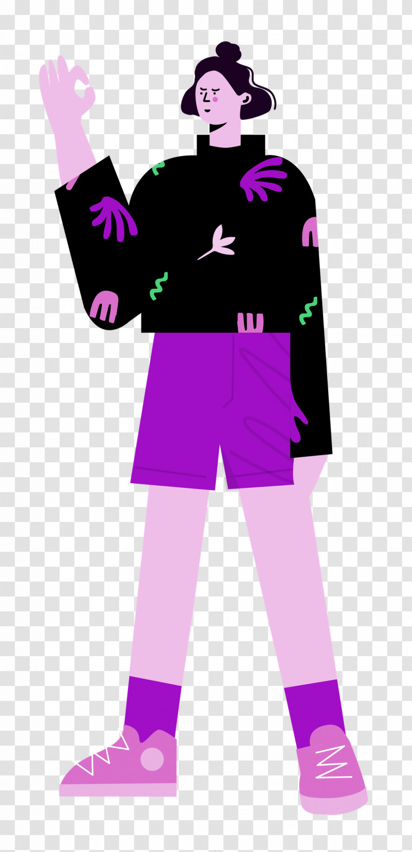 Standing Shorts Woman Transparent PNG