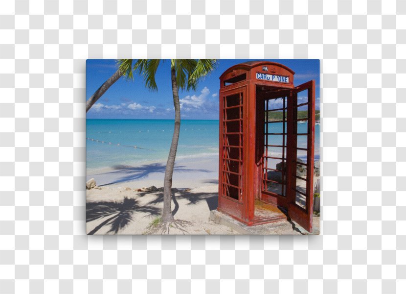 Dickenson Bay Red Telephone Box Booth Beach United Kingdom - London Phone Transparent PNG