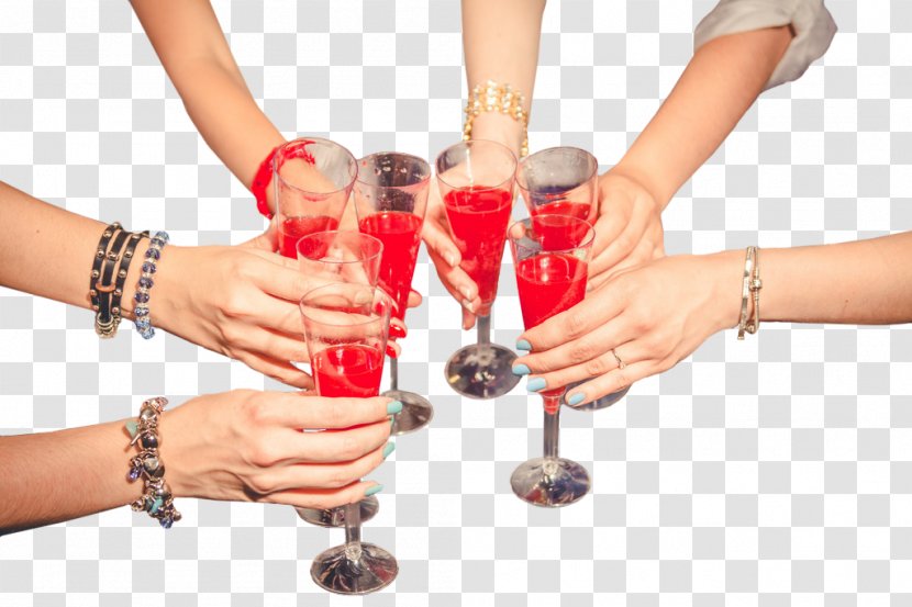 Champagne Wine Glass Cup - Hand - Party People Toast Transparent PNG