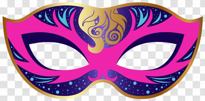 Carnival Mask Clip Art - Of Venice - Pink And Blue Image Transparent PNG