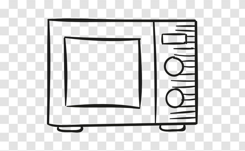 Microwave - White - Line Art Transparent PNG