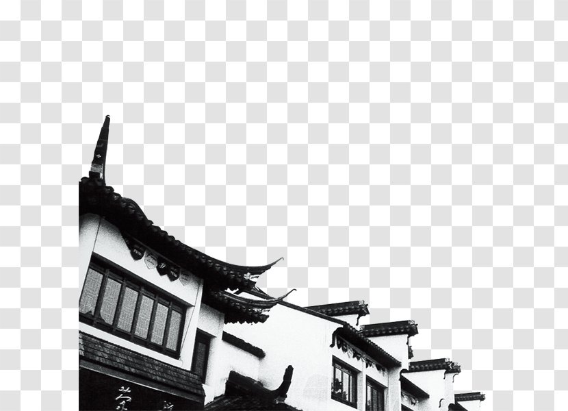 Jiangnan District U6c5fu5357u6c11u5c45 Architecture Poster - Black And White - Gray School Building Transparent PNG