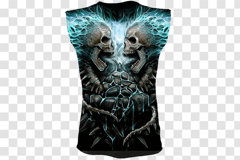 T-shirt Hoodie Vertebral Column Skeleton Skull - Top Transparent PNG
