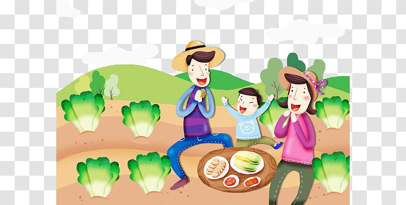 Eating Cartoon Drawing Illustration - The Whole Family To Eat Transparent PNG