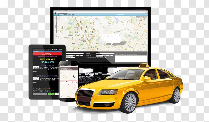 Car Taxi Bumper Demand Responsive Transport - Yellow - App Transparent PNG