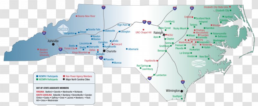 North Carolina Nuclear Power Plant Catawba Station - South - Map Transparent PNG