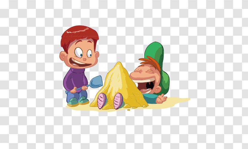 Child Cartoon Royalty-free Clip Art - Royaltyfree - Two Naughty Children Playing In The Sand Transparent PNG