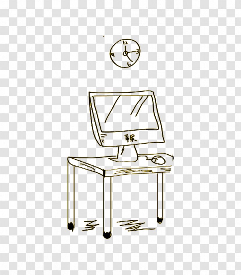 Table Computer Download - Chair - Hand Drawn Desk Transparent PNG