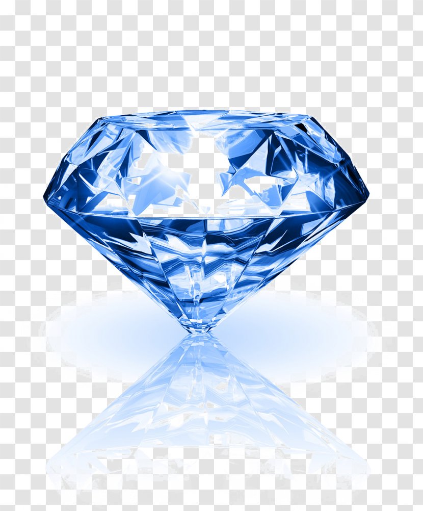 Diamond Gemstone Jewellery Ring Brilliant - Glass - Blue Crystal Transparent PNG