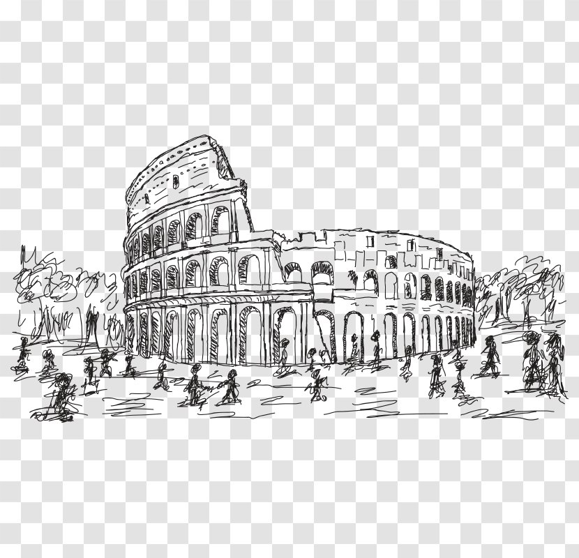 Colosseum Drawing Stock Illustration Photography - Hand Painted Line Of The Roman Transparent PNG