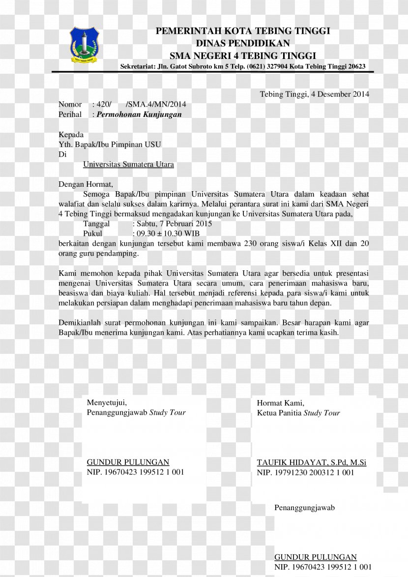Document Letter Education Library Dinas Pendidikan - Tebing Tinggi - Paper Transparent PNG