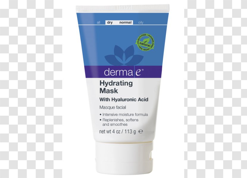 Cream Lotion DERMA E Hydrating Mask With Hyaluronic Acid - Collagen Transparent PNG