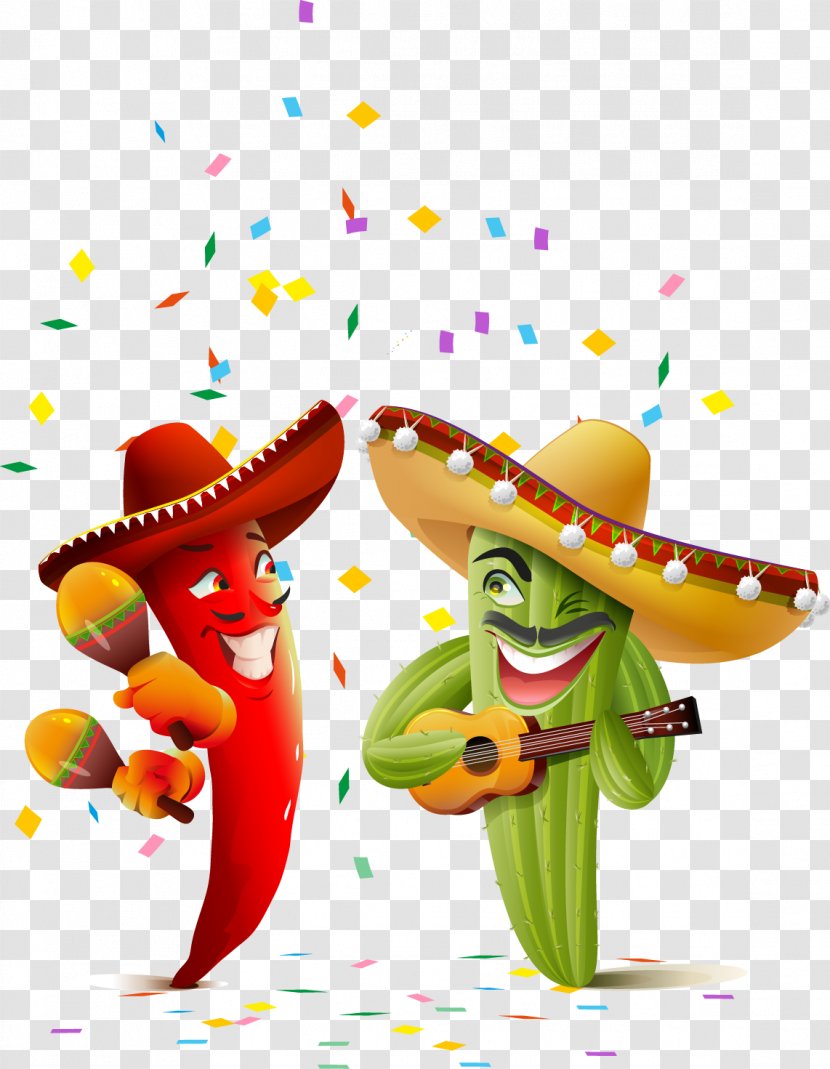 Mexican Cuisine Cinco De Mayo Royalty-free Illustration - Cactaceae - Hat Cartoon Ghost Transparent PNG