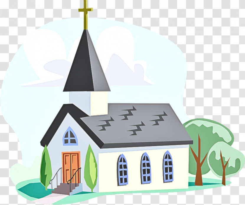 Property Cartoon House Steeple Chapel Transparent PNG