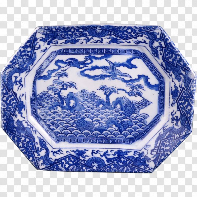 Tableware Platter Cobalt Blue Plate Porcelain - Design M Transparent PNG