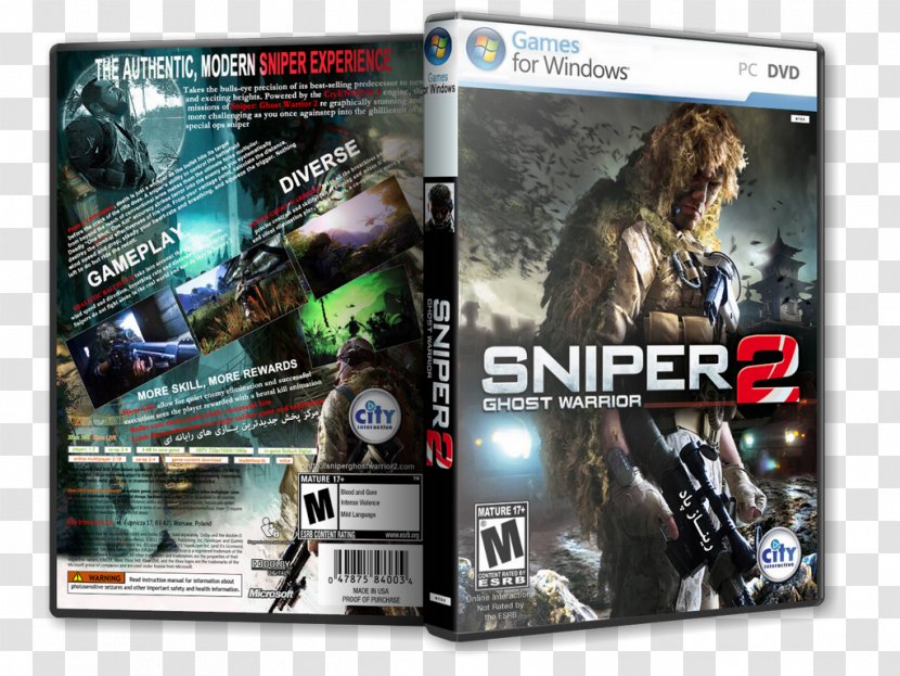 Xbox 360 Sniper: Ghost Warrior 2 3 PC Game - Patch - Sniper Transparent PNG