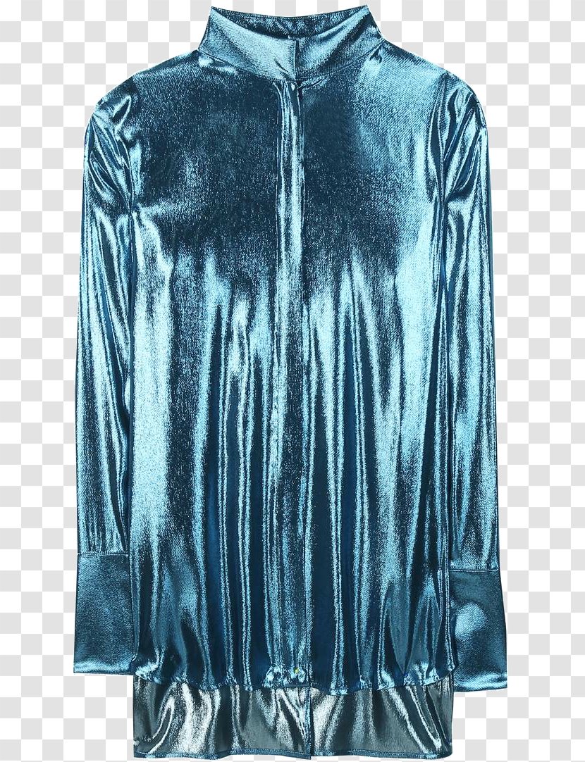 Blouse Textile Neck Turquoise - Shirt - Paris Daily Transparent PNG