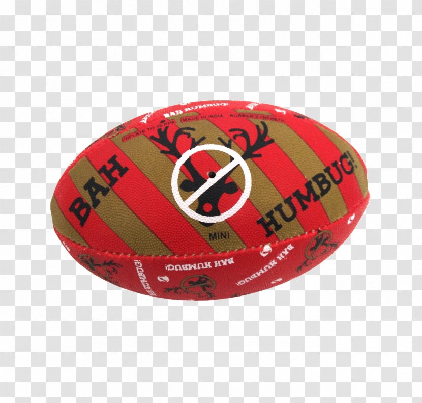 Christmas Rugby Ball Humbug Transparent PNG