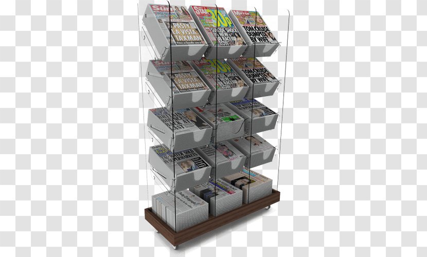 Newspaper Shelf Retail Display Stand Shopfit Design & Management Ltd - Case - Exhibtion Transparent PNG